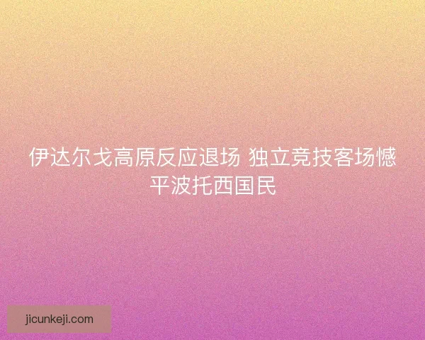 伊达尔戈高原反应退场 独立竞技客场憾平波托西国民